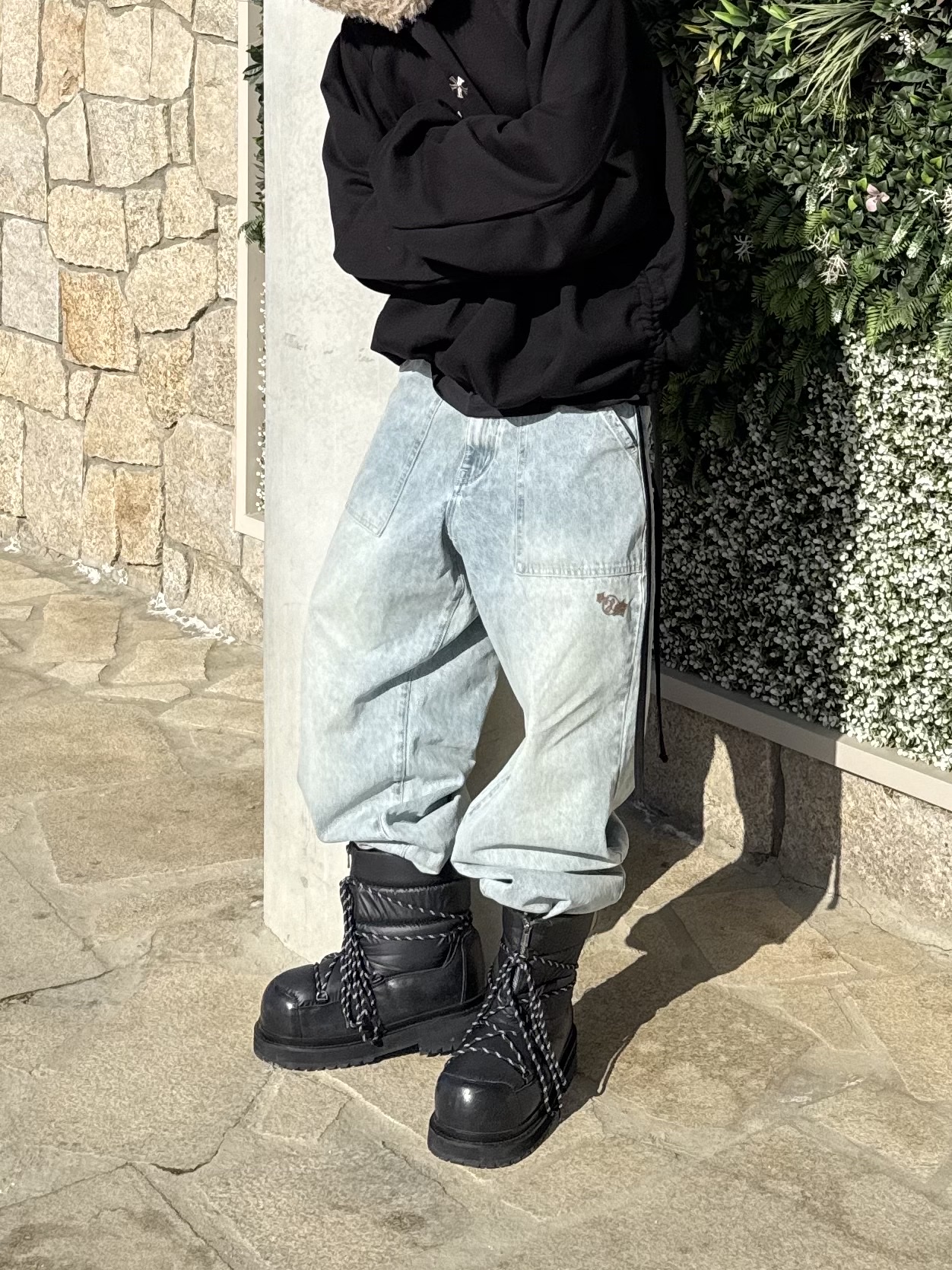 Supreme Script Logos Trooper Black - 20FW 착용 스타일 - 5