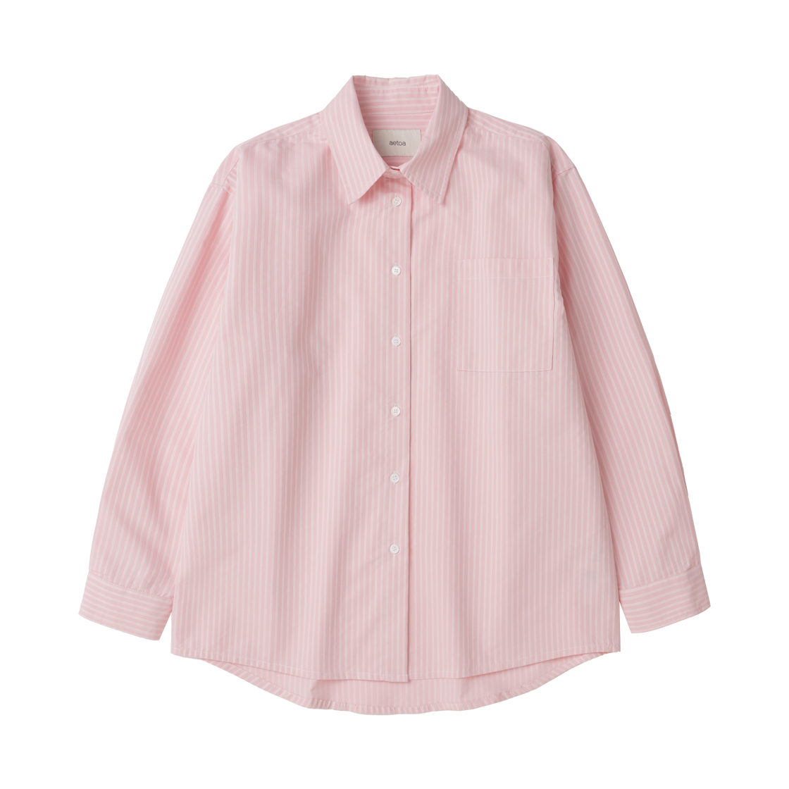 AT005PIK aetoa Oversized Stripe Shirt Pink