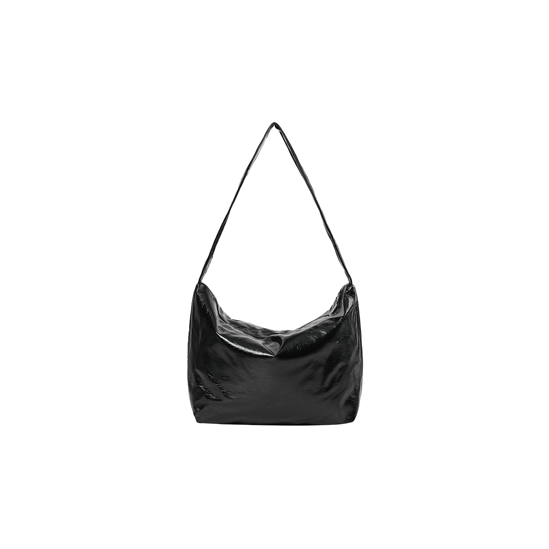 무센트 라엘 글로시 레더 패치 숄더백 남녀공용 (2컬러) 블랙(MUCENT Rael Glossy Leather Patch Shoulder Bag Unisex (2Color) Black) - 2