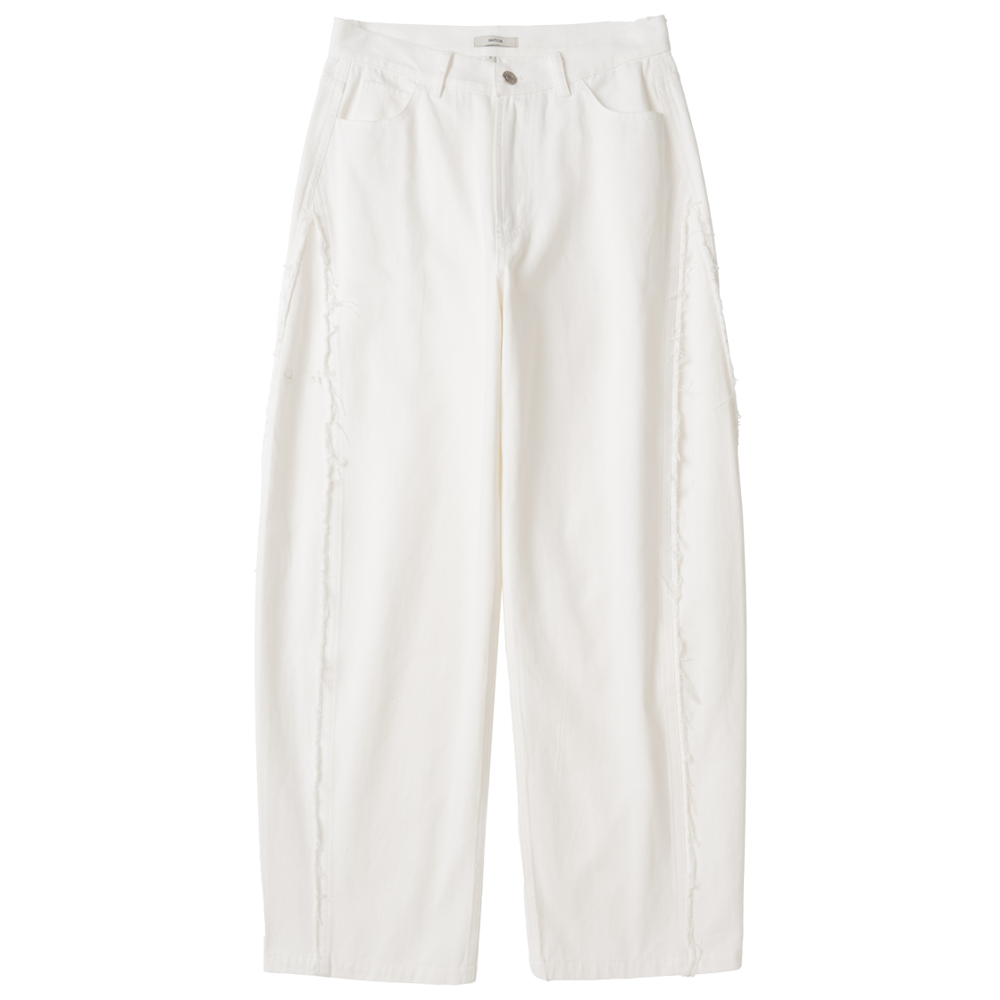 AT011WHT aetoa Curved Cotton Pants White