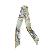 Hermes Cliquetis Twilly Silk & Blanc Jaune Clair Dore