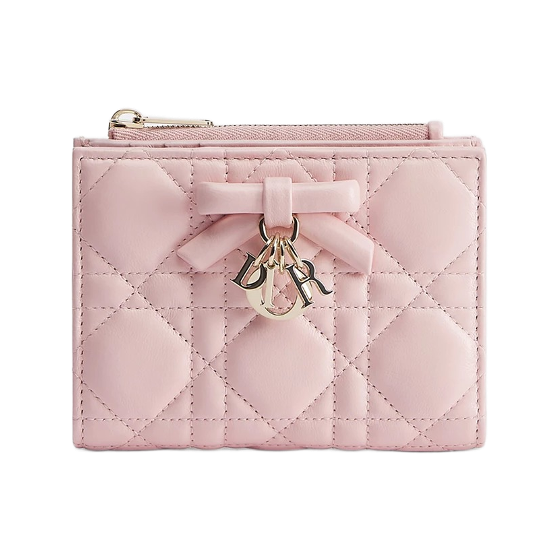 디올 레이디 디올 달리아 월렛 까나쥬 램스킨 익스헤일 핑크(Dior Lady Dior Dahlia Wallet Cannage Lambskin Exhale Pink)