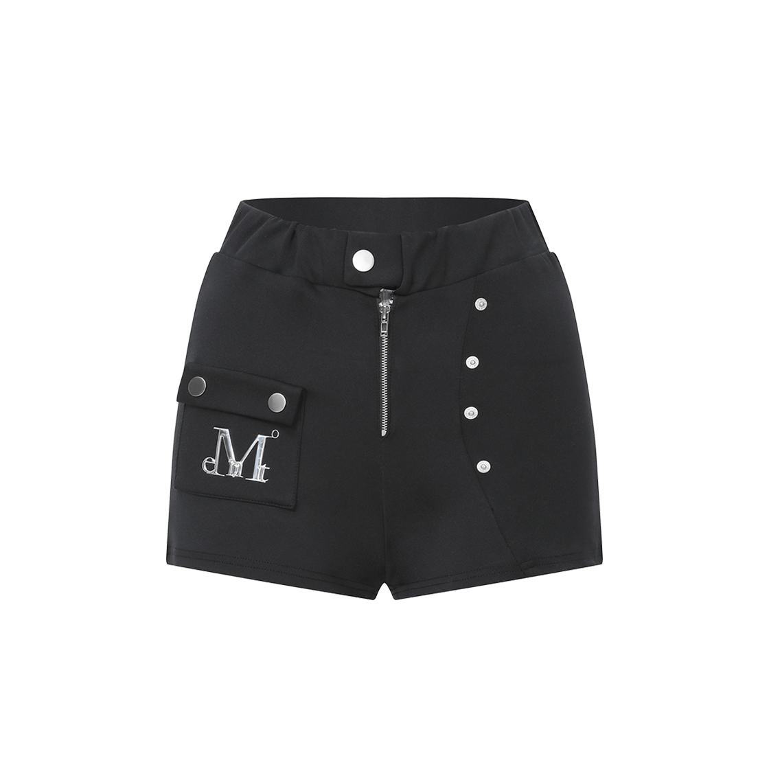 P0000BIJ MUCENT Avelin Metal Logo Rivet Point Pocket Short Pants Black