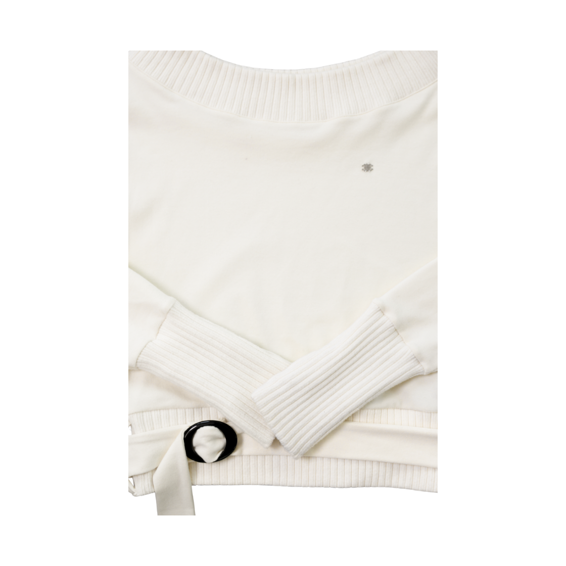미애 로고 오프 숄더 맨투맨 초커 세트 아이보리(Miae Logo Off-Shoulder Sweatshirt Choker Set Ivory) - 4