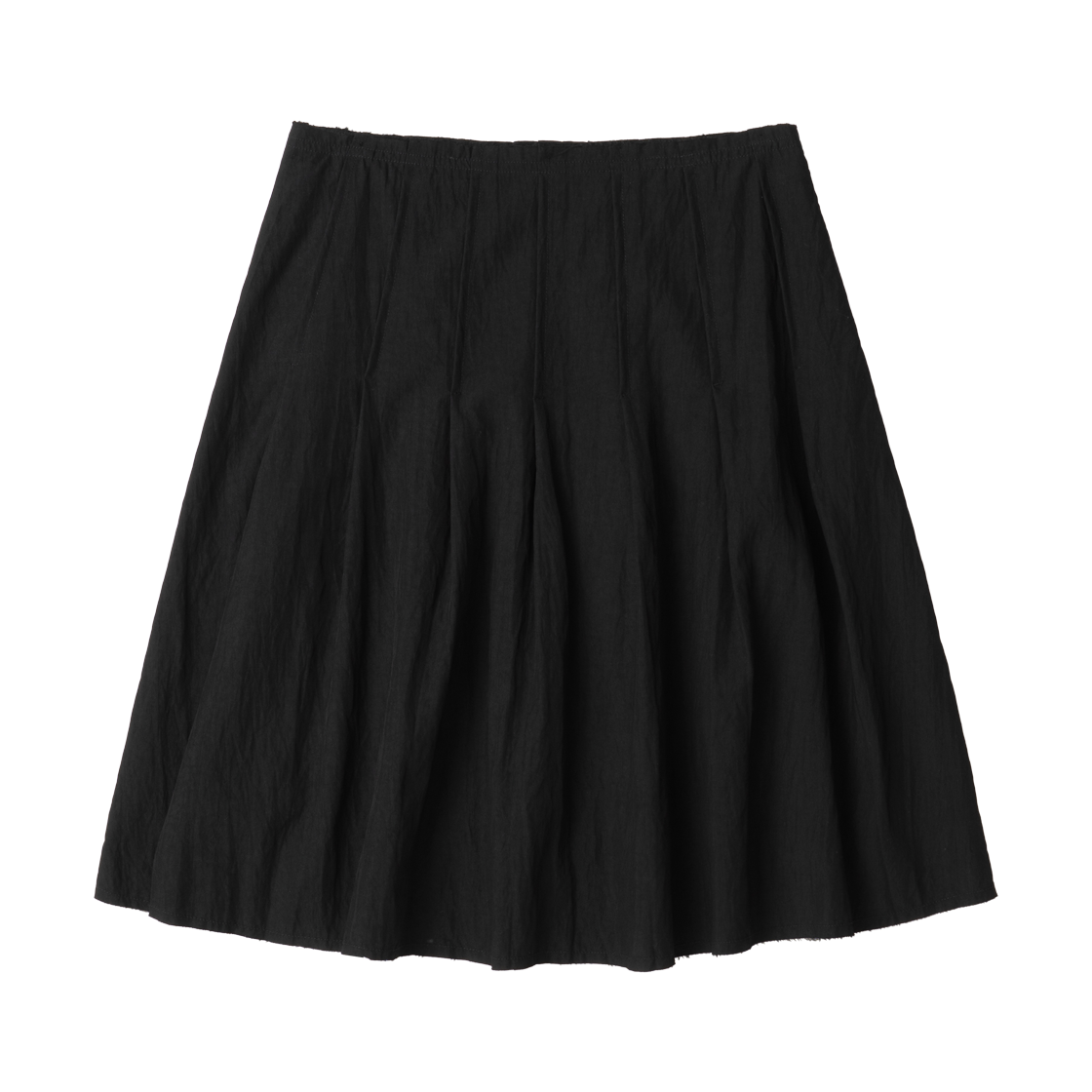 AT015BLK aetoa Raw Edge Pleated Skirt Black
