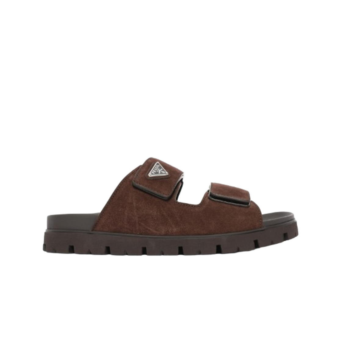 2X3129-054-F0003 Prada Suede Band Sandals Dark Brown