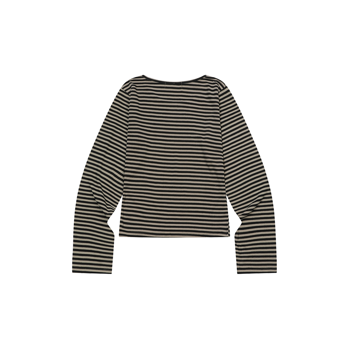 무센트 리네라 유넥 스트라이프 긴팔 티 (3컬러) 베이지 - 블랙(MUCENT Linera U-Neck Stripe Long Sleeve T (3Color) Beige - black) - 2