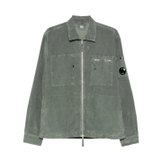 C.P. Company Corduroy Lens Zipped Overshirt Seagrass - 25FW