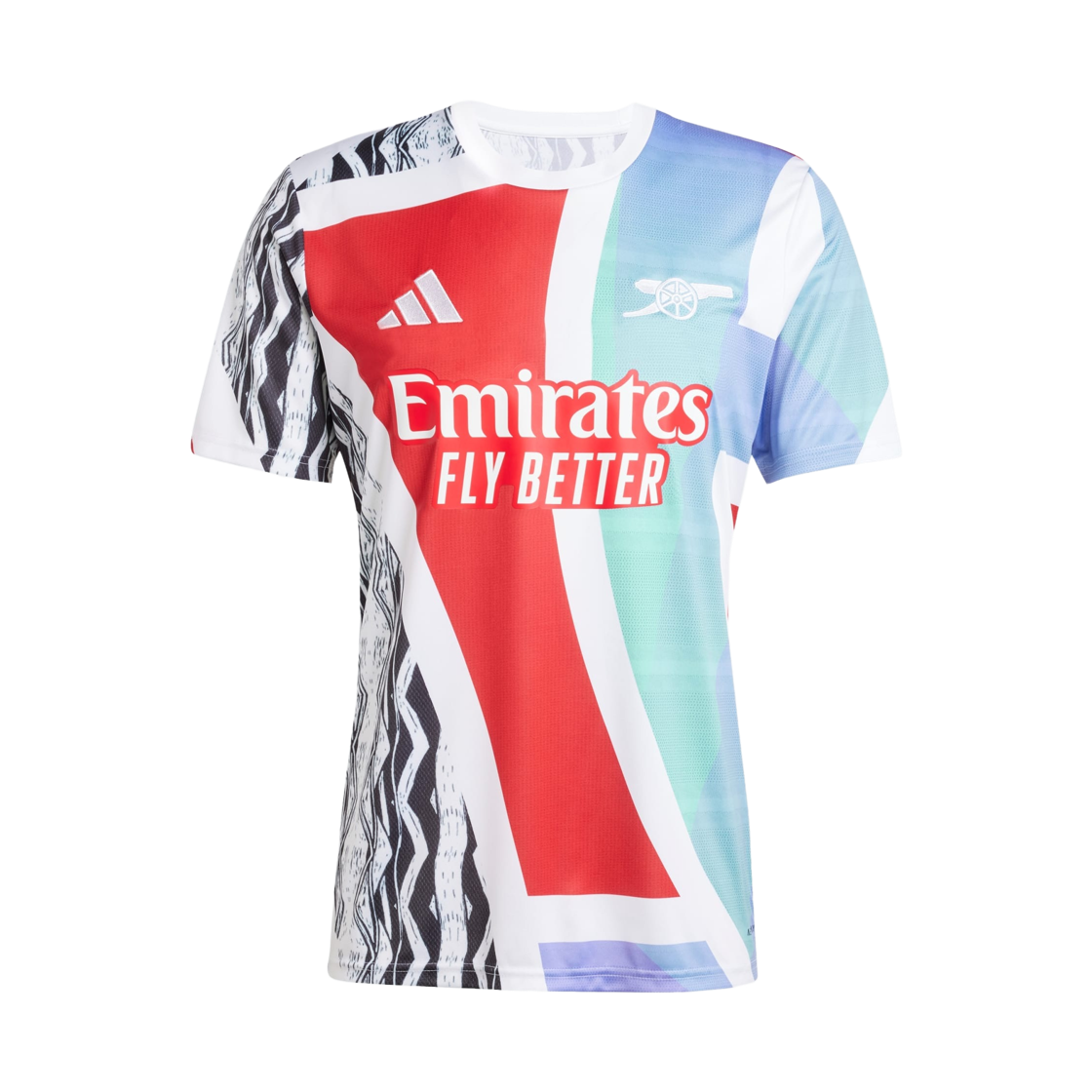 아디다스 아스널 2024/25 프리매치 저지 베러 스칼렛 화이트 - KR 사이즈 (논 마킹 버전)(Adidas Arsenal 2024/25 Pre-Match Jersey Better Scarlet White - KR Sizing (Non Marking Ver.)) - 1