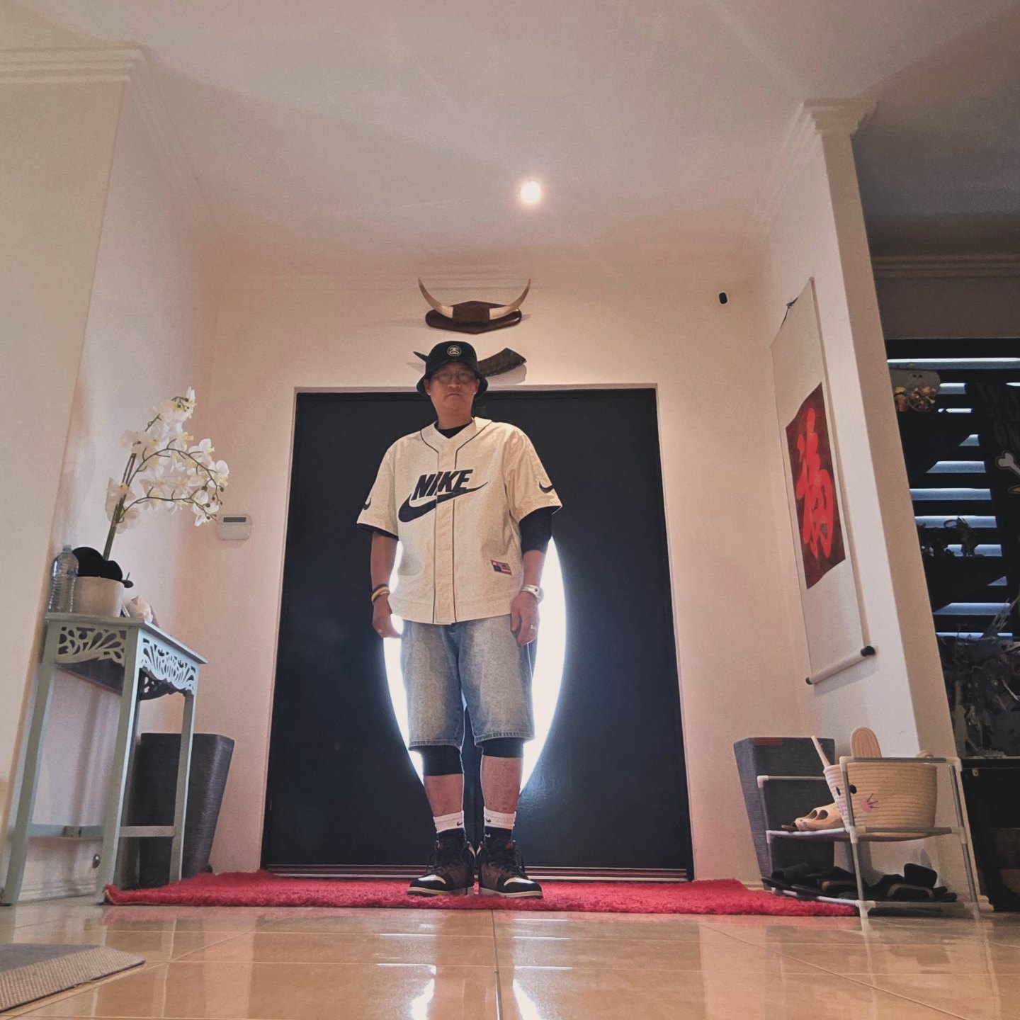 Supreme x Nike Leather Baseball Jersey White - 19FW, Nike x Bodega Dunk High Legend 착용 스타일 - 1