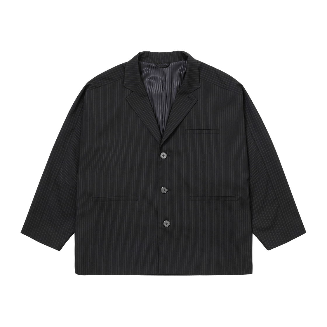 아조바이아조 스트라이프 배트윙 자켓 블랙(AJOBYAJO Stripe Batwing Jacket Black)