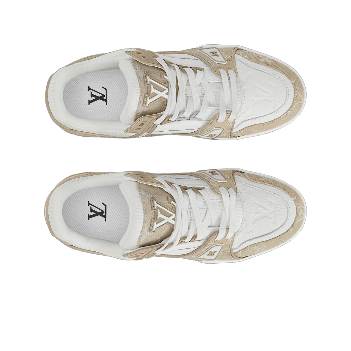 (W) 루이비통 LV 트레이너 스니커즈 베이지((W) Louis Vuitton LV Trainer Sneakers Beige) - 2