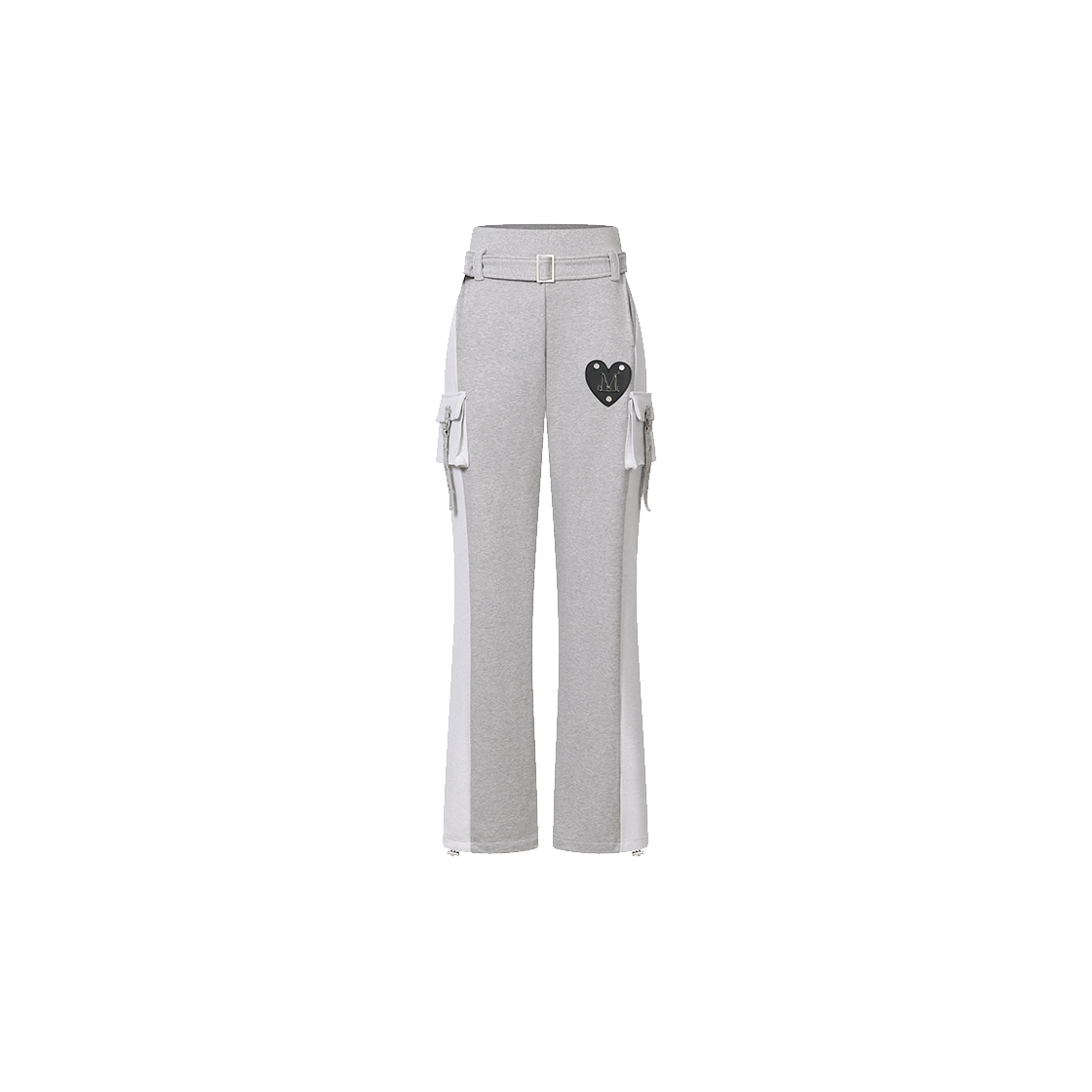 P0000BLJ MUCENT Molb Metal Logo Belted Sweat Pants (2Color) Gray
