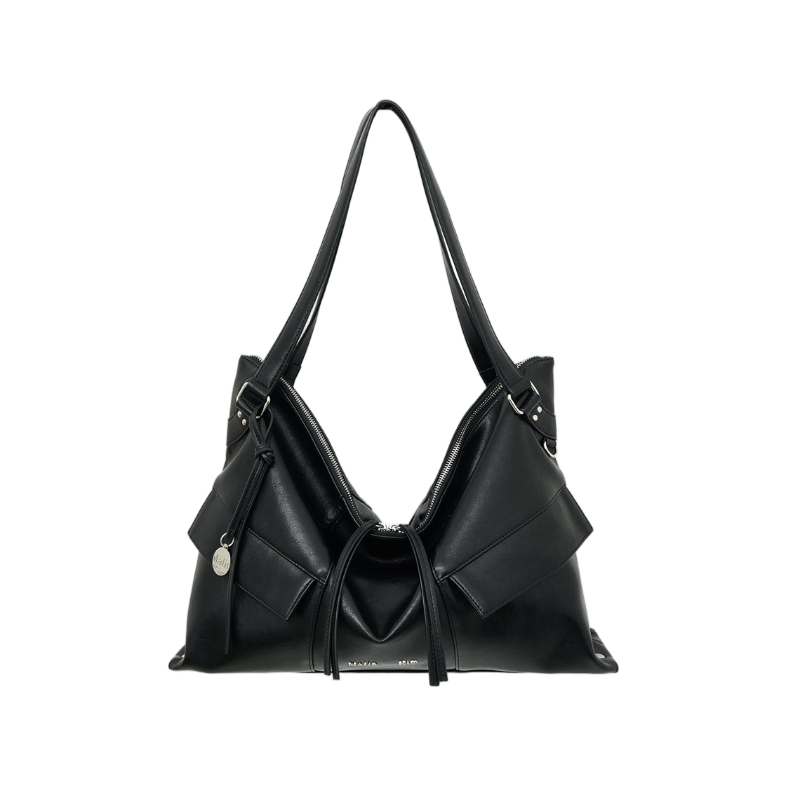 마뗑킴 와이드 네모 빅 숄더백 블랙