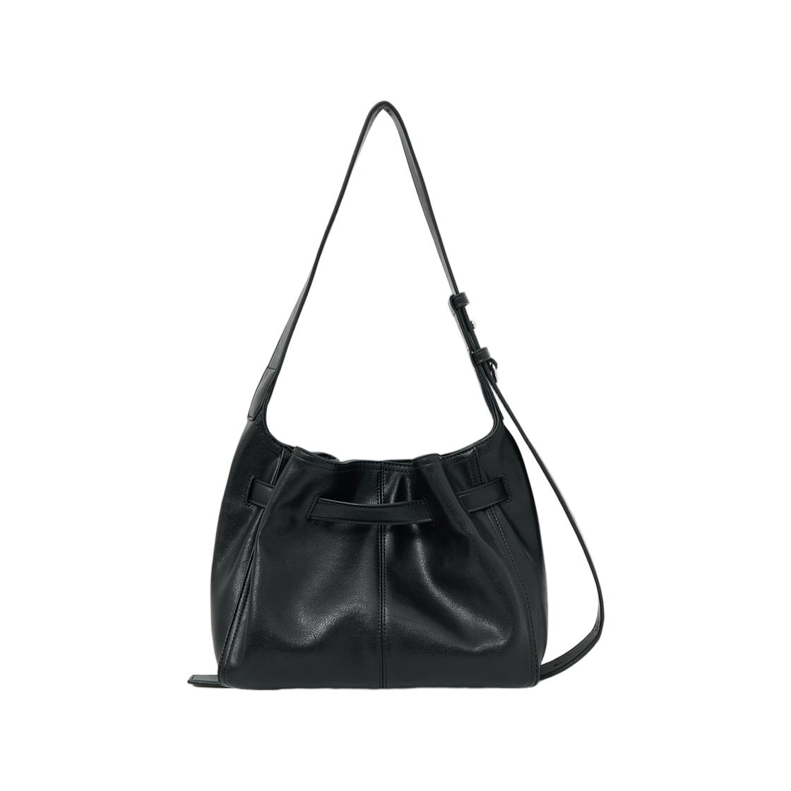 마뗑킴 벨티드 볼륨 스몰 버킷백 블랙(Matin Kim Belted Volume Small Bucket Bag In Black) - 2