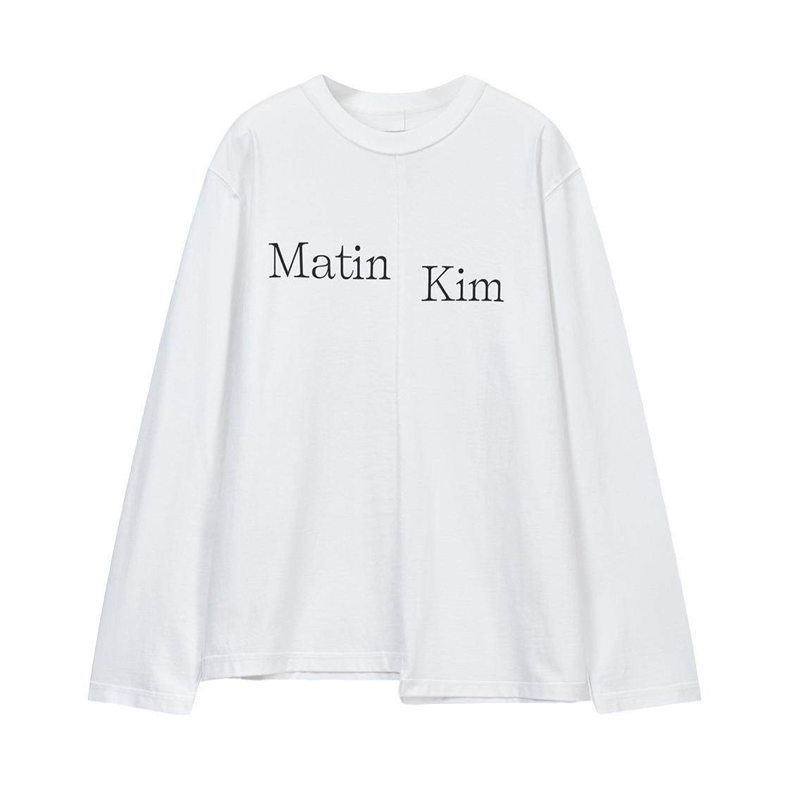 마뗑킴 어시메트릭 로고 탑 화이트(Matin Kim Asymmetric Logo Top In White)