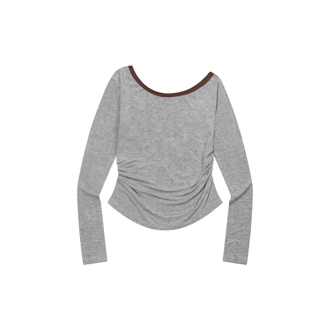 무센트 셀루아 원 숄더 언발란스 셔링 티 (3컬러) 그레이(MUCENT Selua One Shoulder Unbalance Shirring T (3Color) Gray) - 2