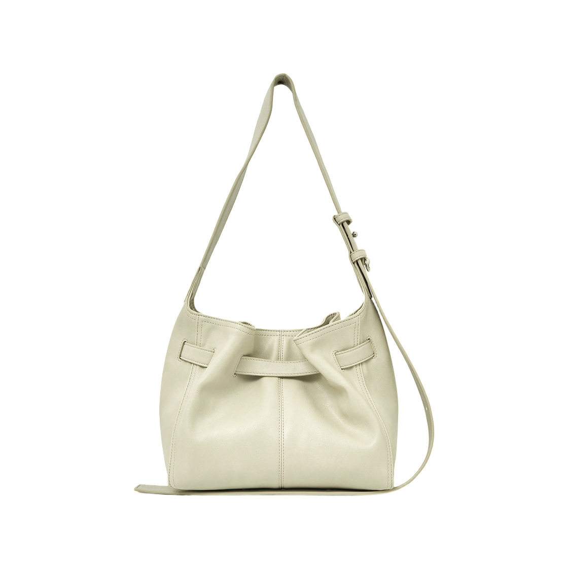 마뗑킴 벨티드 볼륨 스몰 버킷백 아이보리(Matin Kim Belted Volume Small Bucket Bag In Ivory) - 2