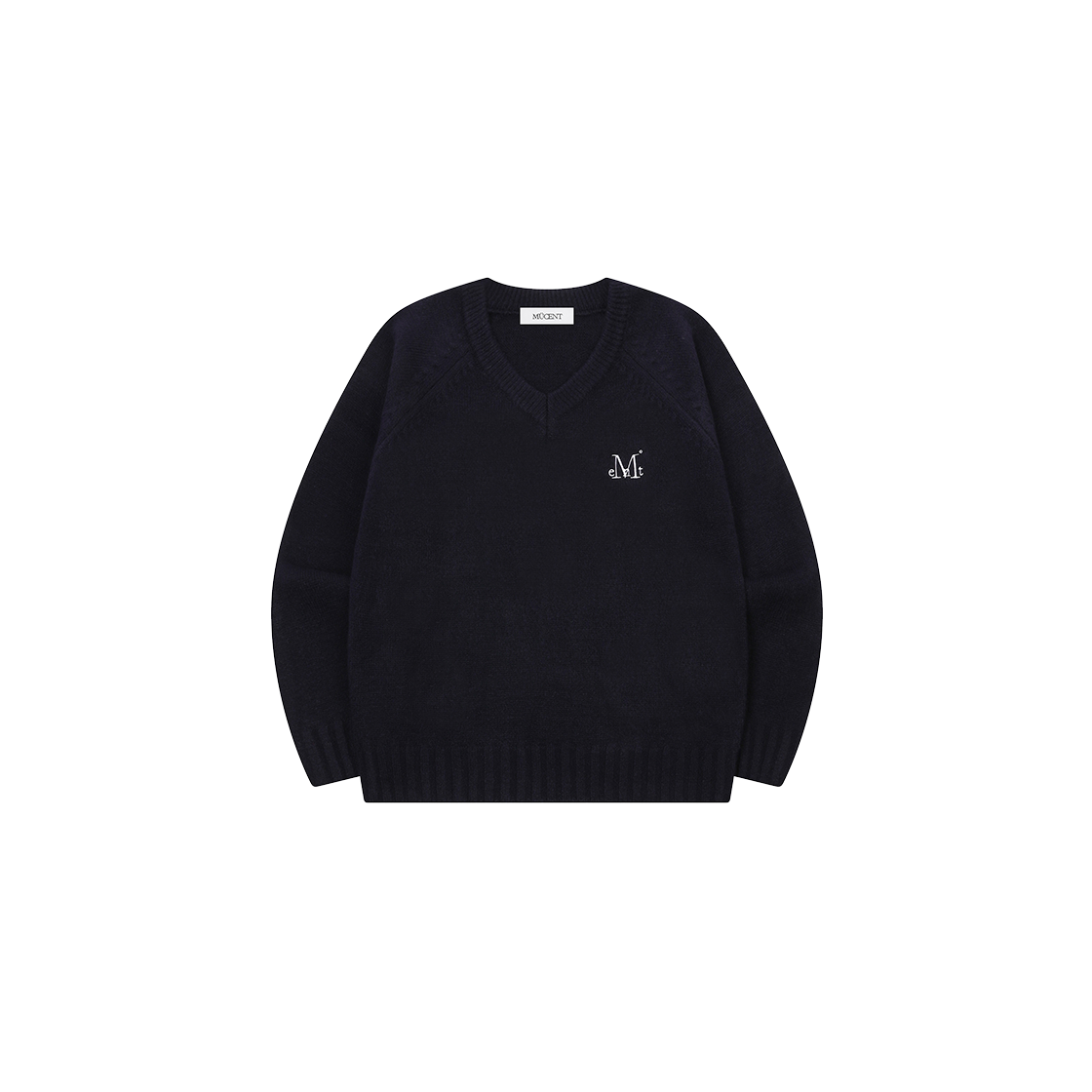 P0000BLR MUCENT Noar Raglan V-Neck Knit (3Color) Navy
