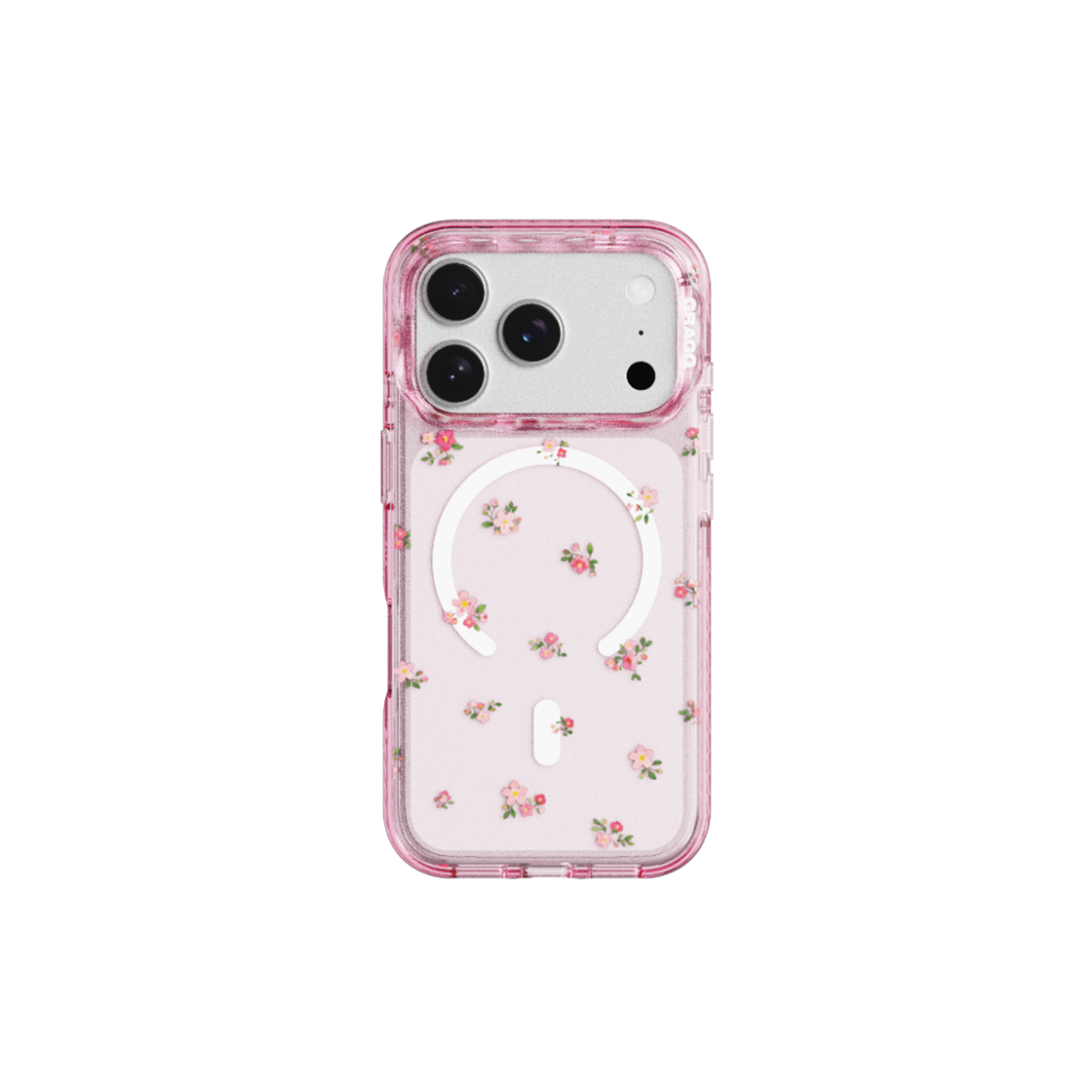 그래그 프레임 패턴 케이스 클리어 핑크 - 소프트 블룸(GARGG MAGSAFE LAYERS FRAME CASE CLEAR PINK - SOFT BLOOM)