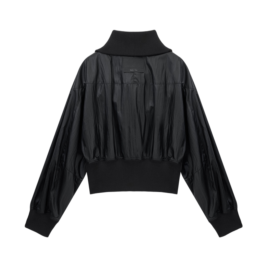 마뗑킴 샤인 크링클 집 블루종 블랙(Matin Kim Shine Crinkle Zip Blouson In Black) - 2
