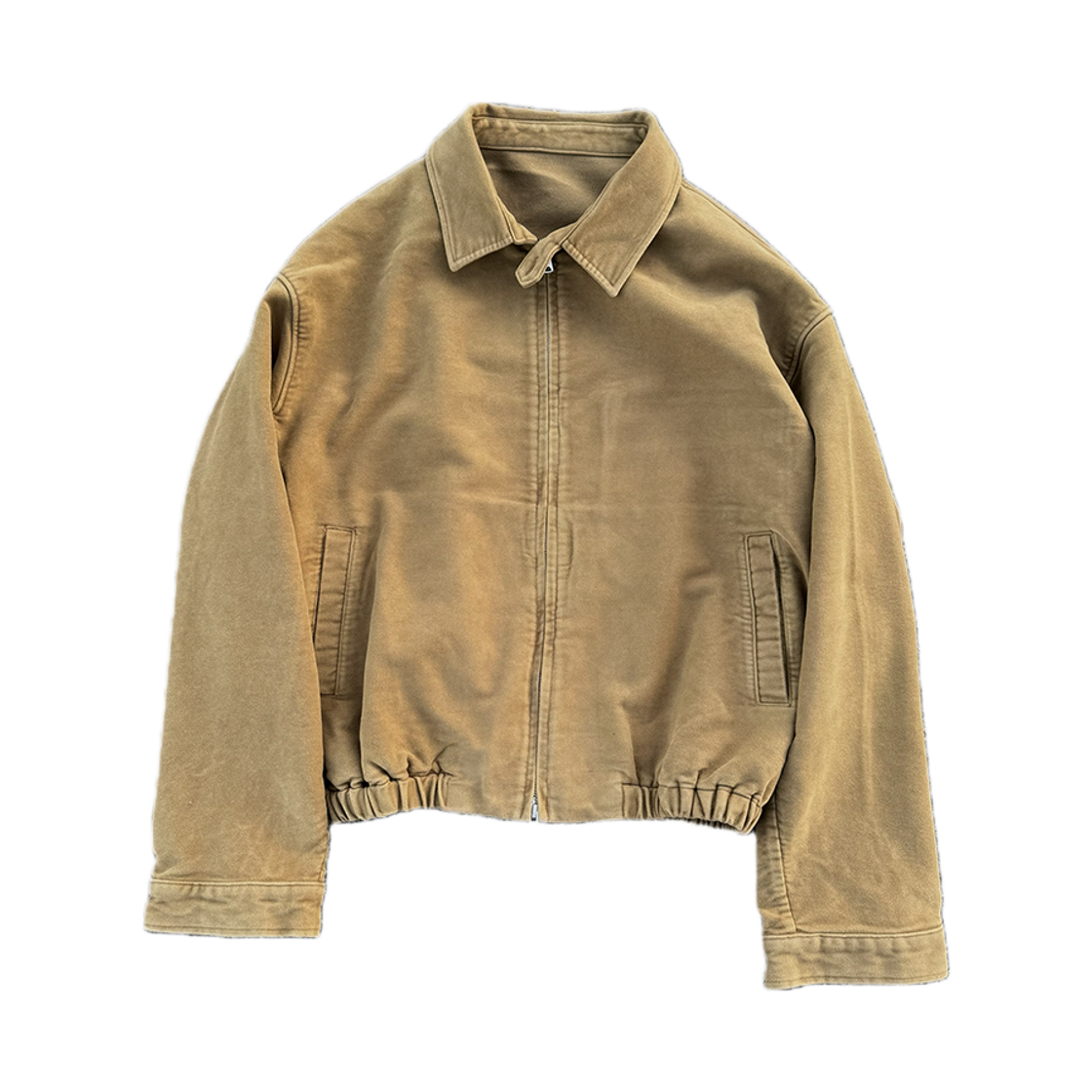 IW-070 INSSENSE Vintage Washed Moleskin Blouson Jacket Camel