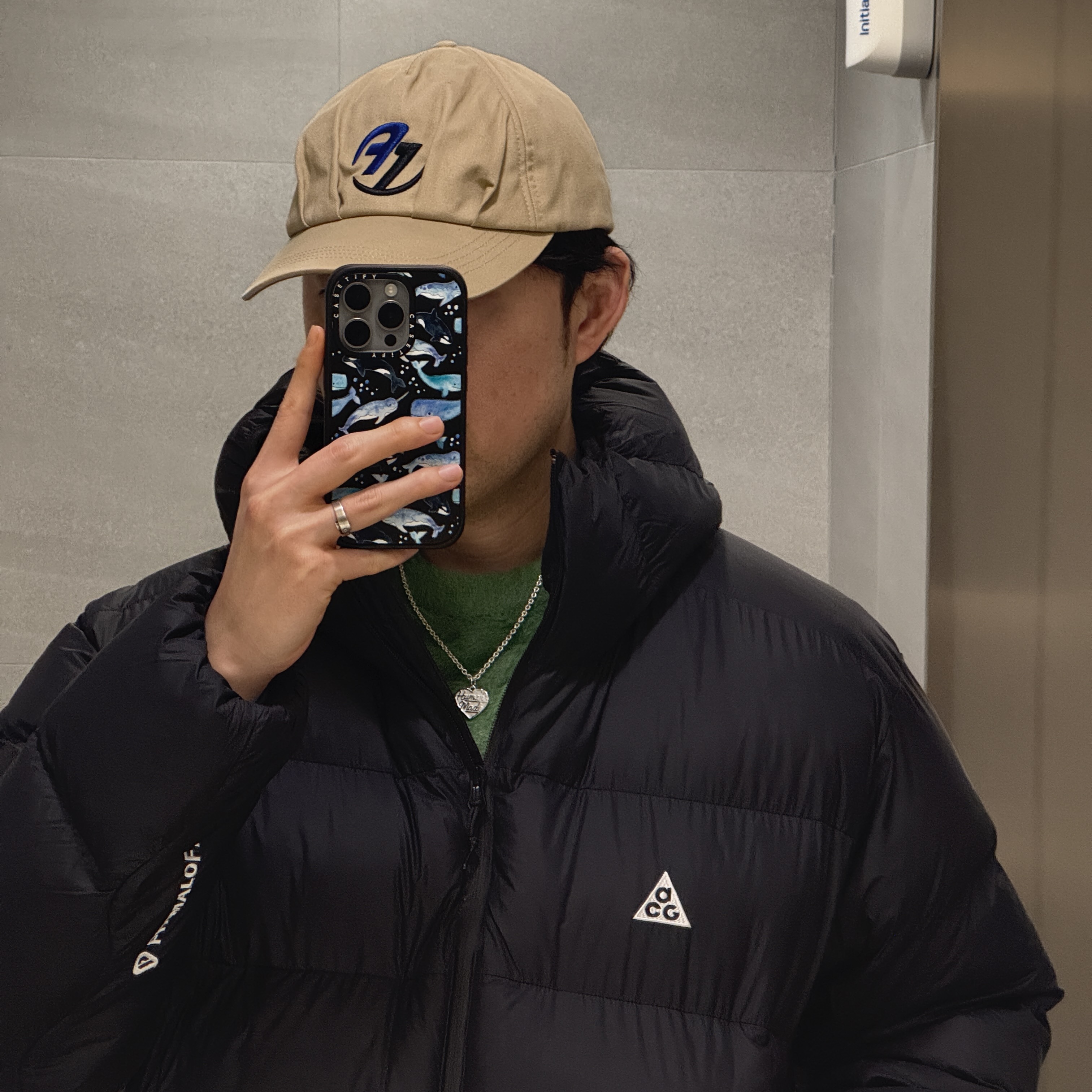 Nike ACG Therma-Fit ADV Lunar Lake Puffer Jacket Black - Asia, Human Made Heart Silver Necklace Silver 착용 스타일