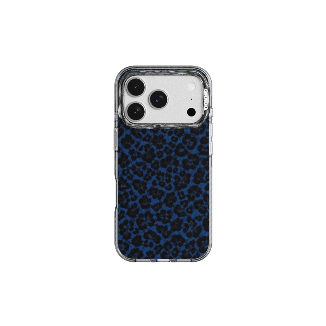 그래그 프레임 패턴 케이스 클리어 블랙 - 마이크로 레오파드 블루(GARGG MAGSAFE LAYERS FRAME CASE CLEAR BLACK - MICRO LEOPARD BLUE)