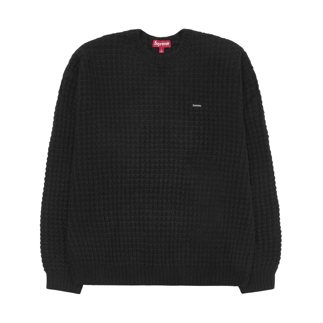 - Supreme Small Box Waffle Sweater Black - 25FW