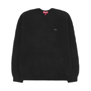 Supreme Small Box Waffle Sweater Black - 25FW