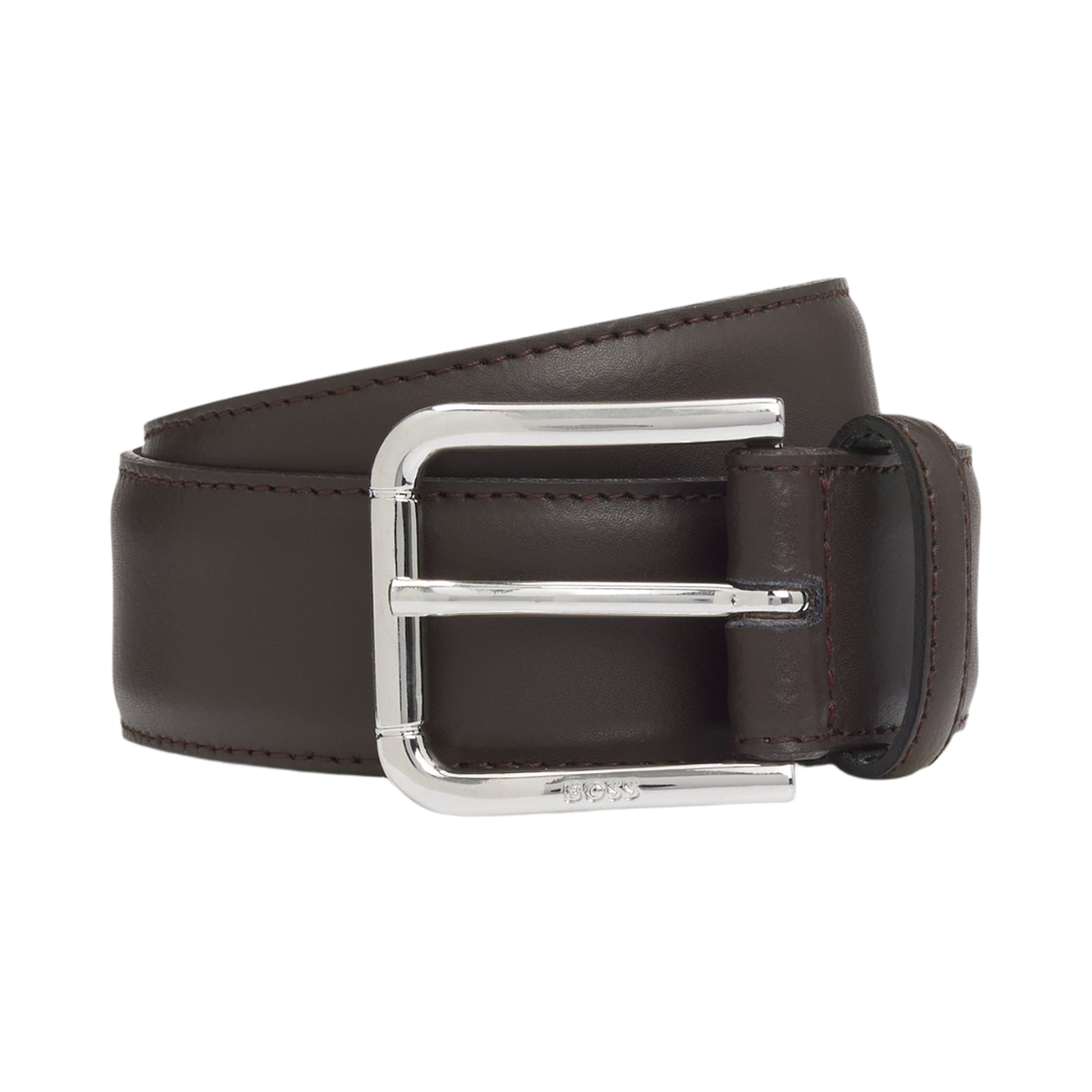 휴고 보스 로고 인그레이빙 핀 버클 이탈리안 레더 벨트 다크 브라운(Hugo Boss Logo Engraving Pin Buckle Italian Leather Belt Dark Brown)