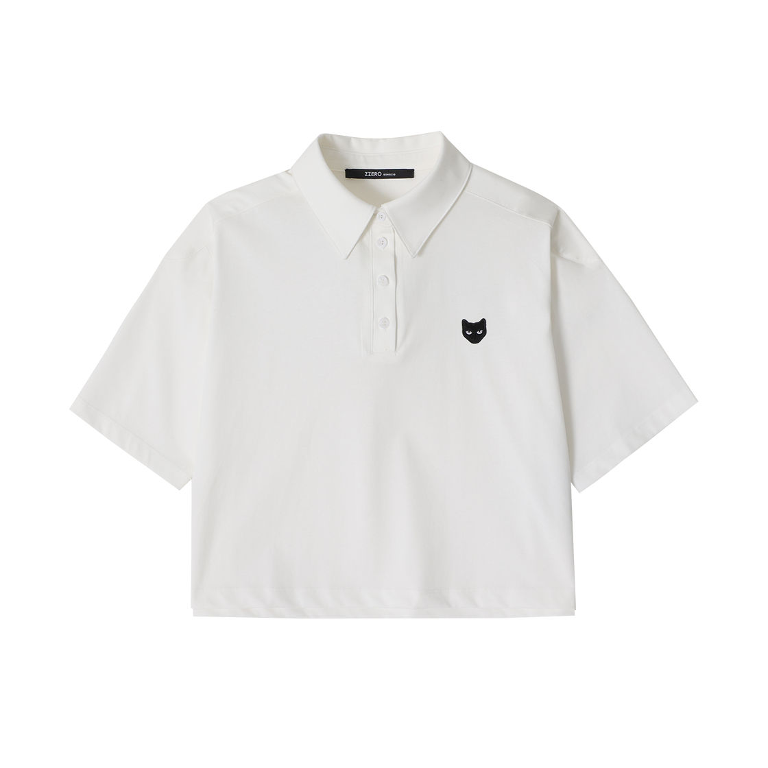 (W) 송지오 지제로 오픈 카라 티셔츠 화이트((W) SONGZIO ZZEROOpen Collar T Shirt White) - 1