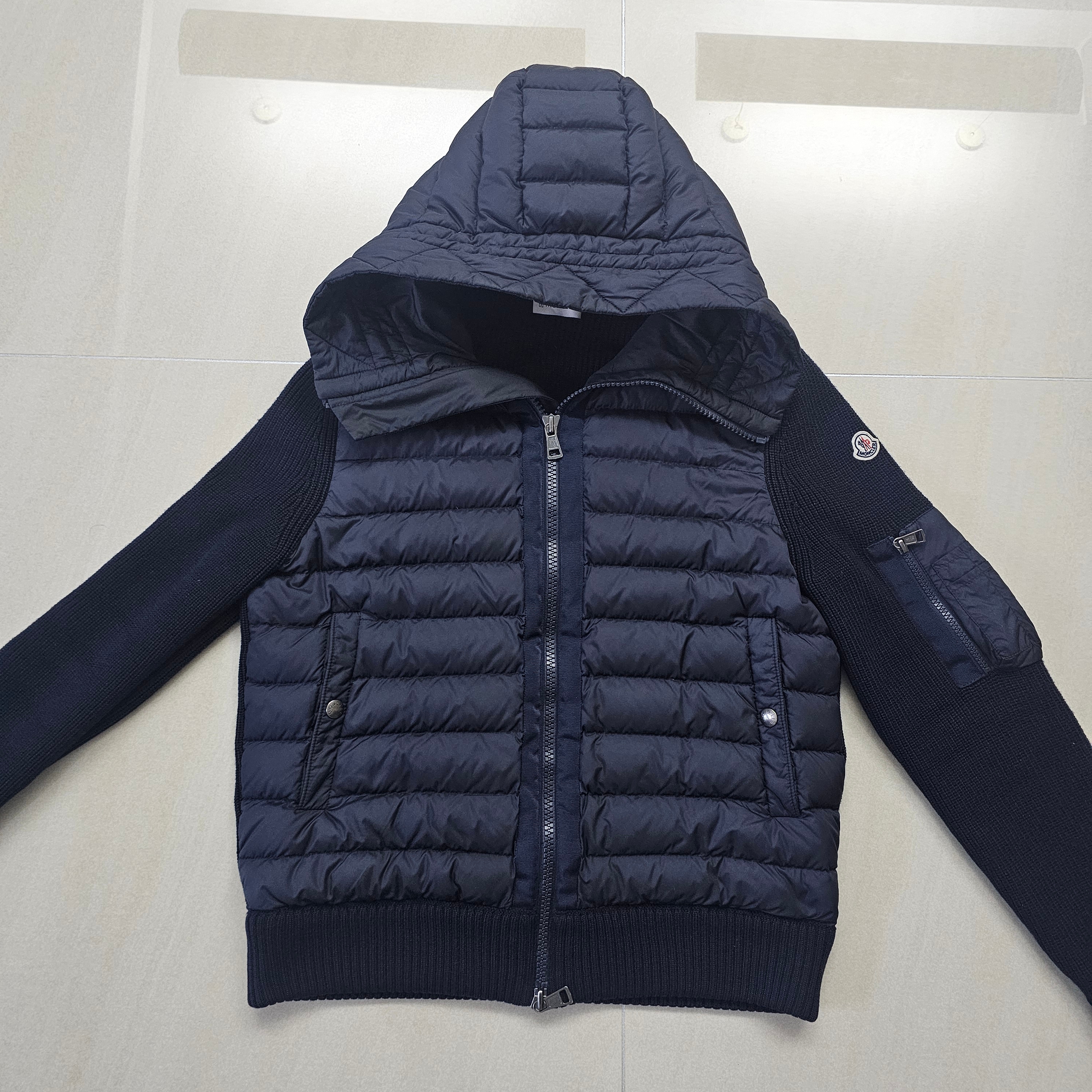 Moncler Padded Wool Hoodie Navy Blue - 24FW 착용 스타일 - 1