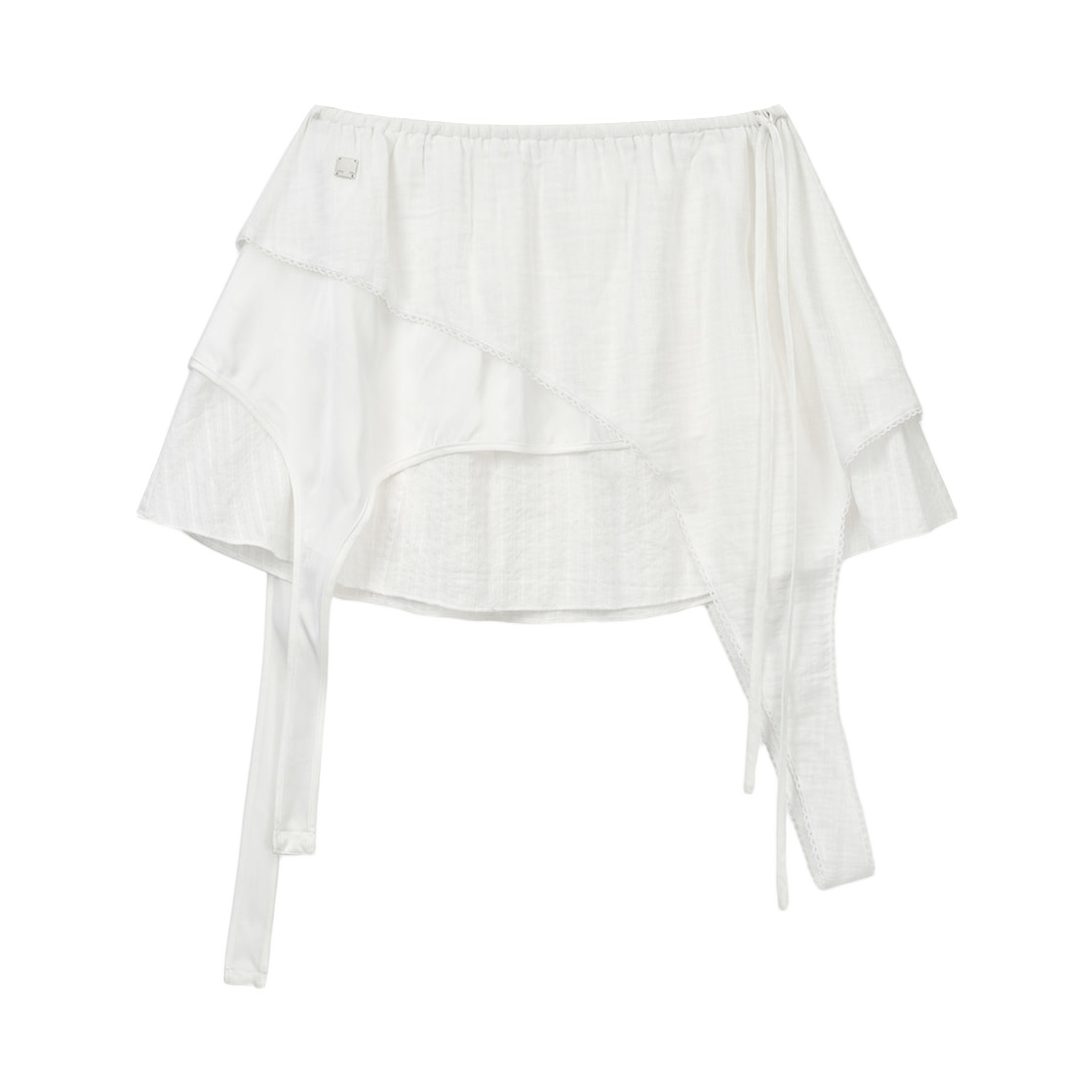 MK2611SK001MWH (W) Matin Kim Multi Panel Layered Skirt In White
