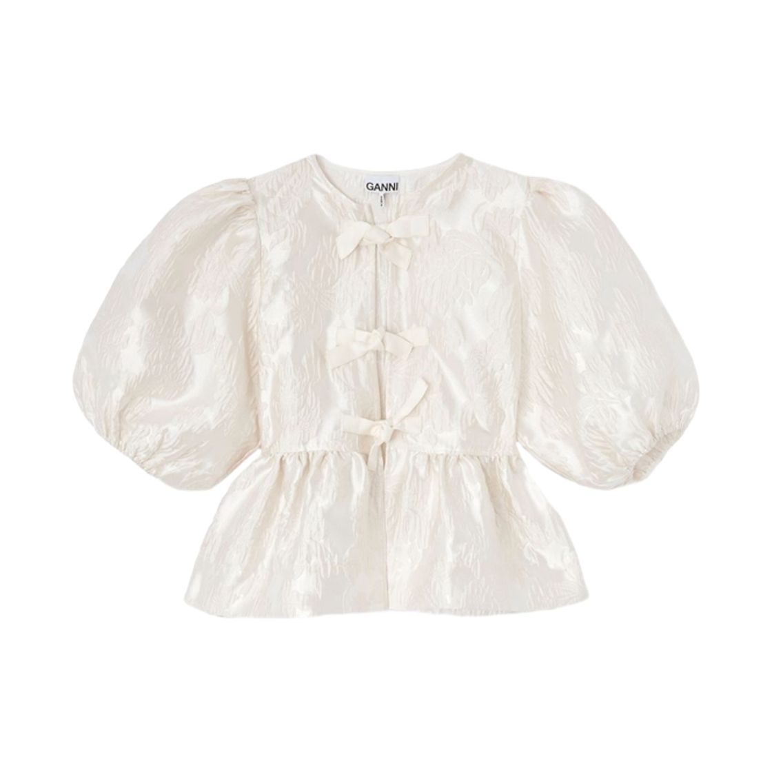 (W) 가니 블라우스 베이지((W) Ganni Blouse Beige) - 1