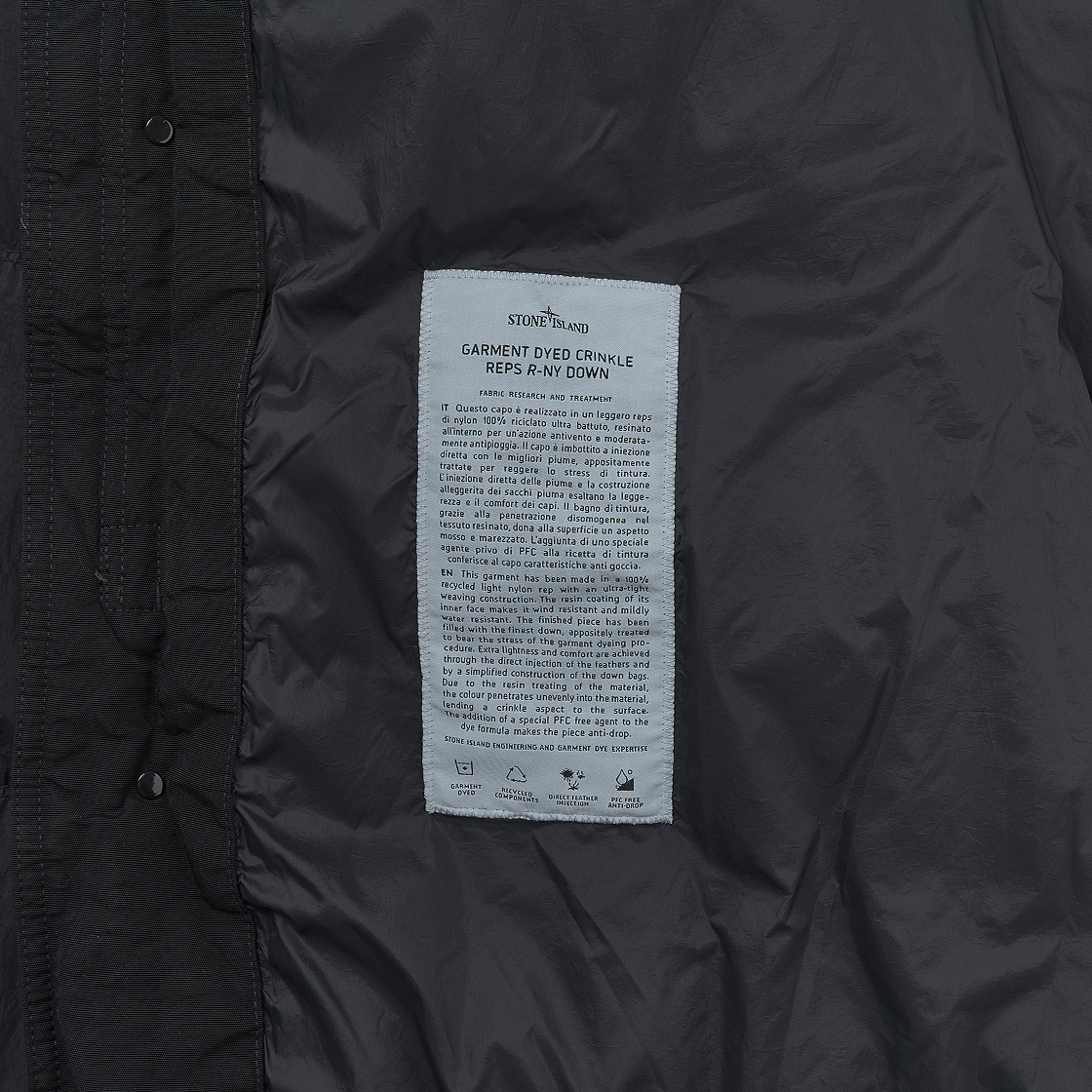 스톤 아일랜드 70123 크링클랩스 R-NY 윈드 레지스턴트 다운 파카 블랙 - 24FW(Stone Island 70123 Crinkle Reps R-NY Wind Resistant Down Parka Black - 24FW) - 5