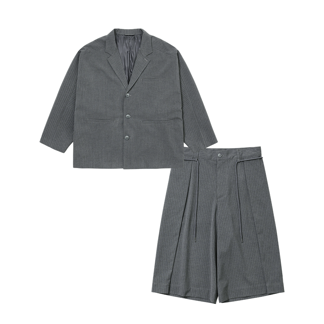 AJ262SET02GR AJOBYAJO Set Stripe Batwing Set-Up Grey