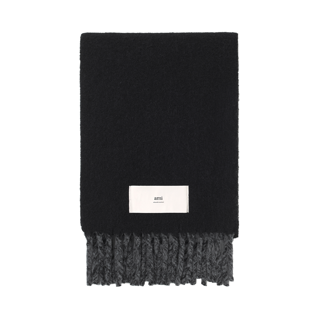 USF426-AW0057-001 AMI Alexandre Mattiussi Bicolor Oversized Muffler Black