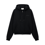Matin Kim Back Logo Essential Hoody Zip Up In Black