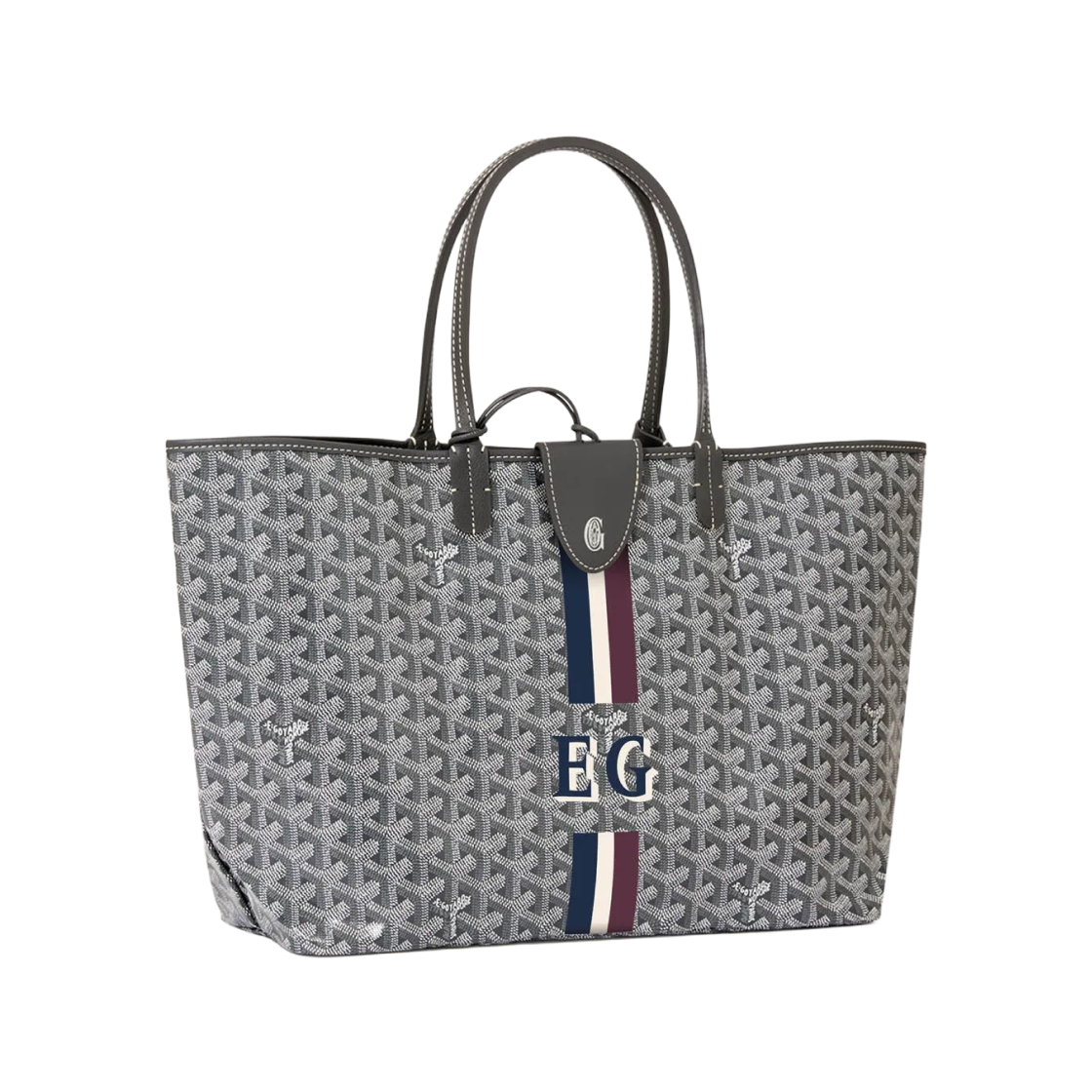 고야드 생루이 PM 백 스트라이프와 이니셜 그레이 (크로 포함)(Goyard Saint Louis PM Bag Stripes and Initials Grey (with Croc)) - 5
