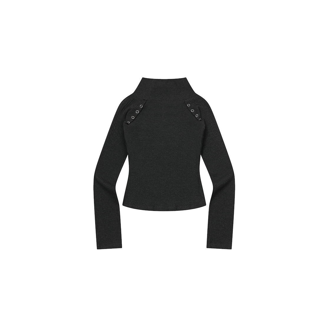 무센트 루앙 컷아웃 나그랑 하이넥 니트 차콜(MUCENT Ruang Cut Out Raglan High Neck Knit Charcoal) - 2