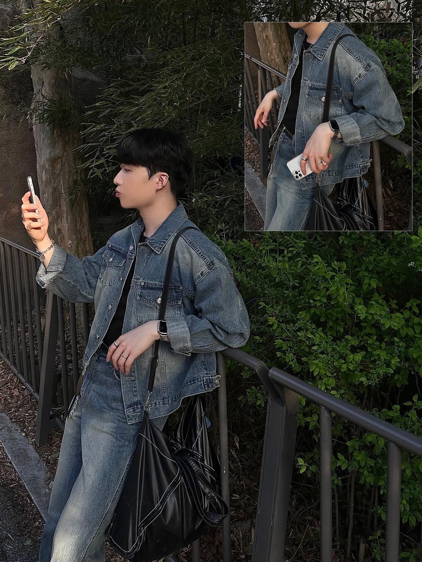 Matin Kim Big Coating Tote Bag Black, Tiffany & Co. Return To Tiffany Heart Tag Toggle Bracelet Silver 착용 스타일 - 2