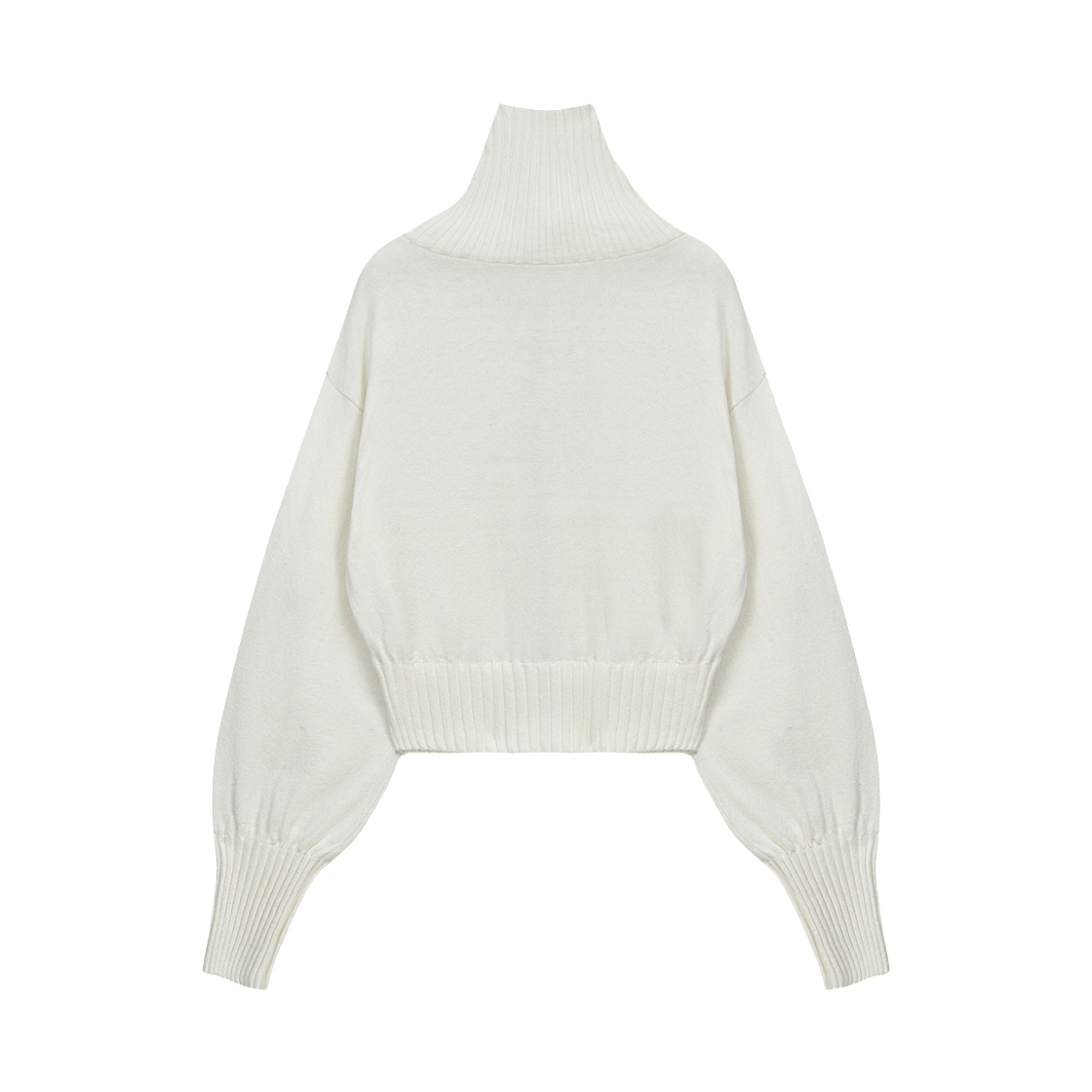 (W) 마뗑킴 하이 넥 자수 로고 집업 아이보리((W) Matin Kim High Neck Embroidered Logo Zip Up In Ivory) - 2
