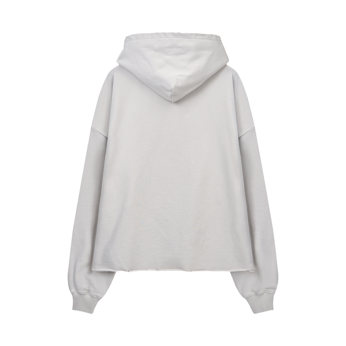 마뗑킴 로우 엣지 헴 스웨트 후디 라이트 베이지(Matin Kim Raw Edge Hem Sweat Hoody In Light Beige) - 2