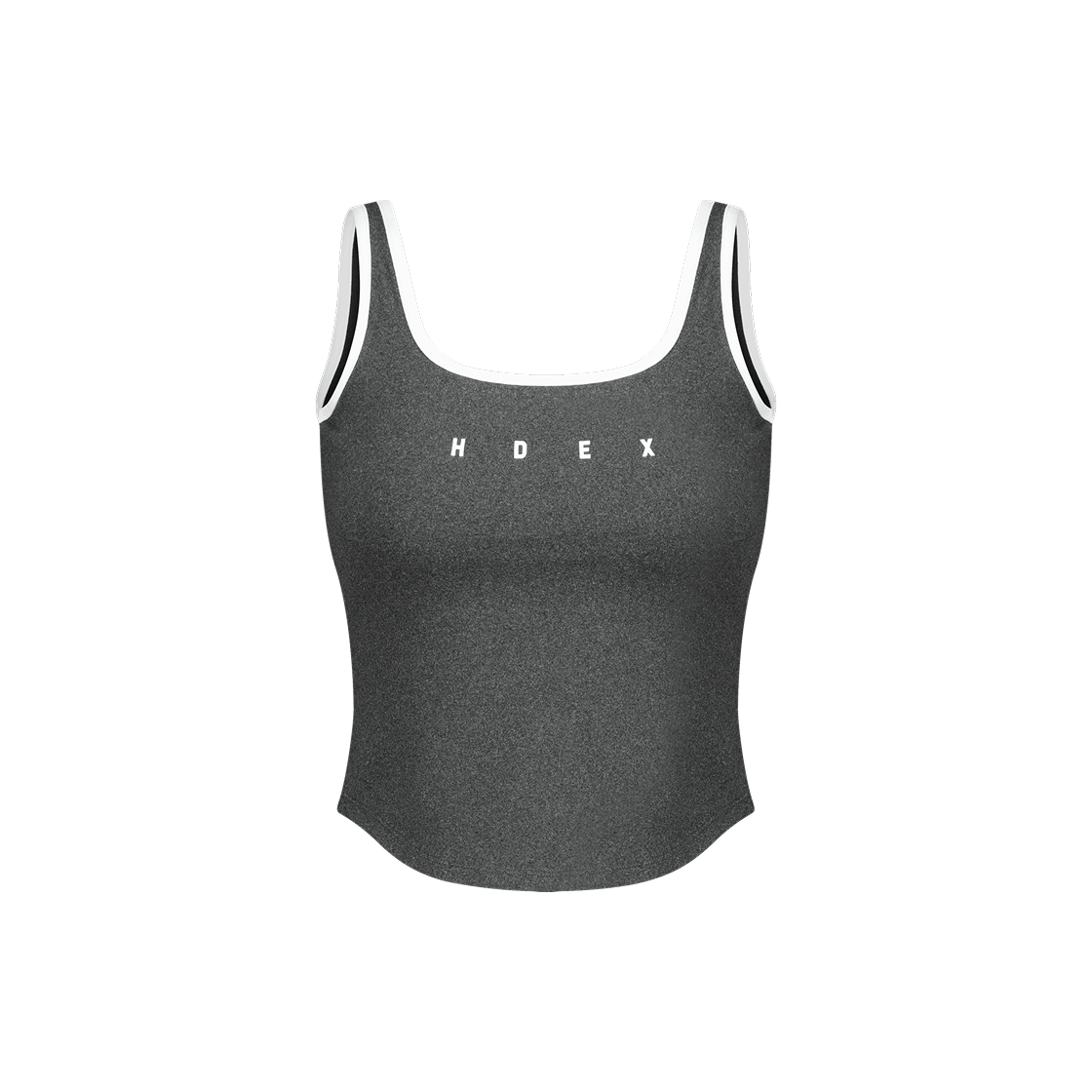 에이치덱스 소피 스퀘어넥 크롭 브라탑 멜란지 차콜