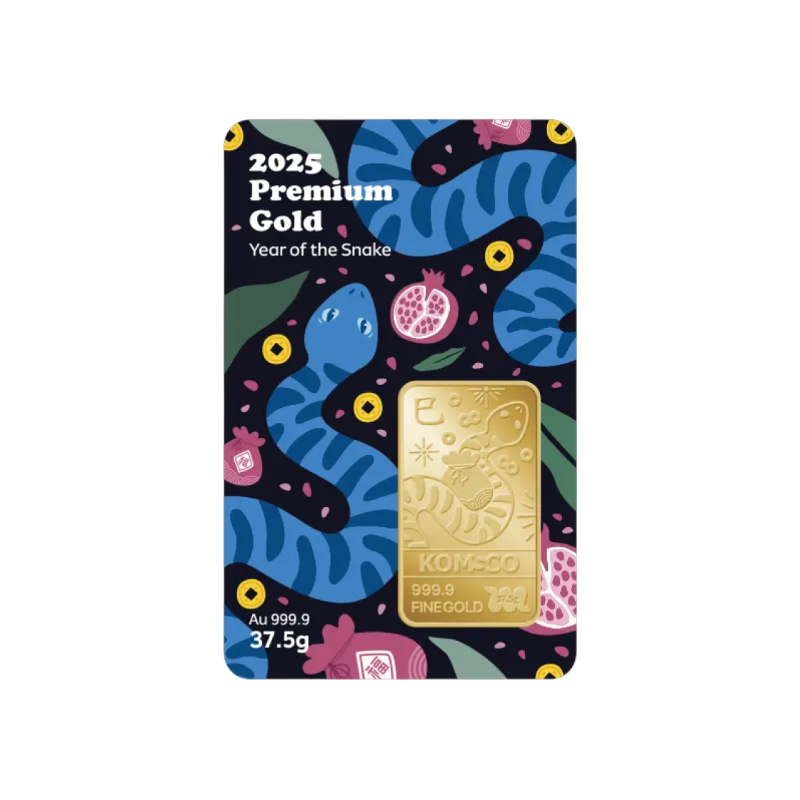- Gold KOMSCO 2025 Year of the Blue Snake Card Type Gold 37.5g