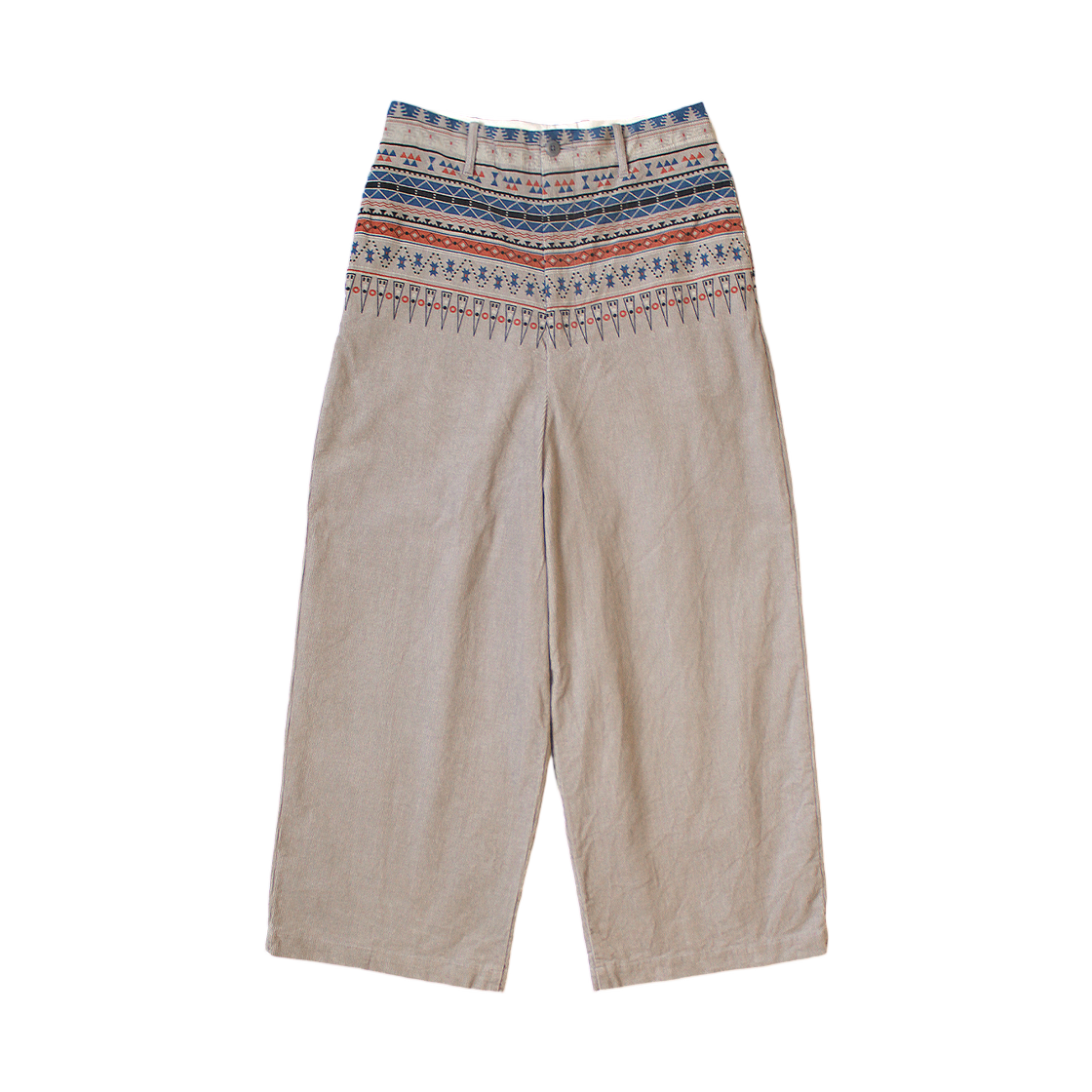 캐피탈 14W 코듀로이 테이퍼드 팬츠 타운 크래프트 트라이브 패턴 그레이(Kapital 14W Corduroy Tapered Pants Town Craft Tribe Pattern Gray) - 1