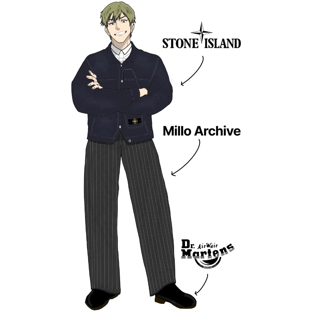 Millo Archive Reflect Stripe Pants Charcoal, Supreme x Stone Island Denim Trucker Jacket Black - 23FW 착용 스타일 - 2