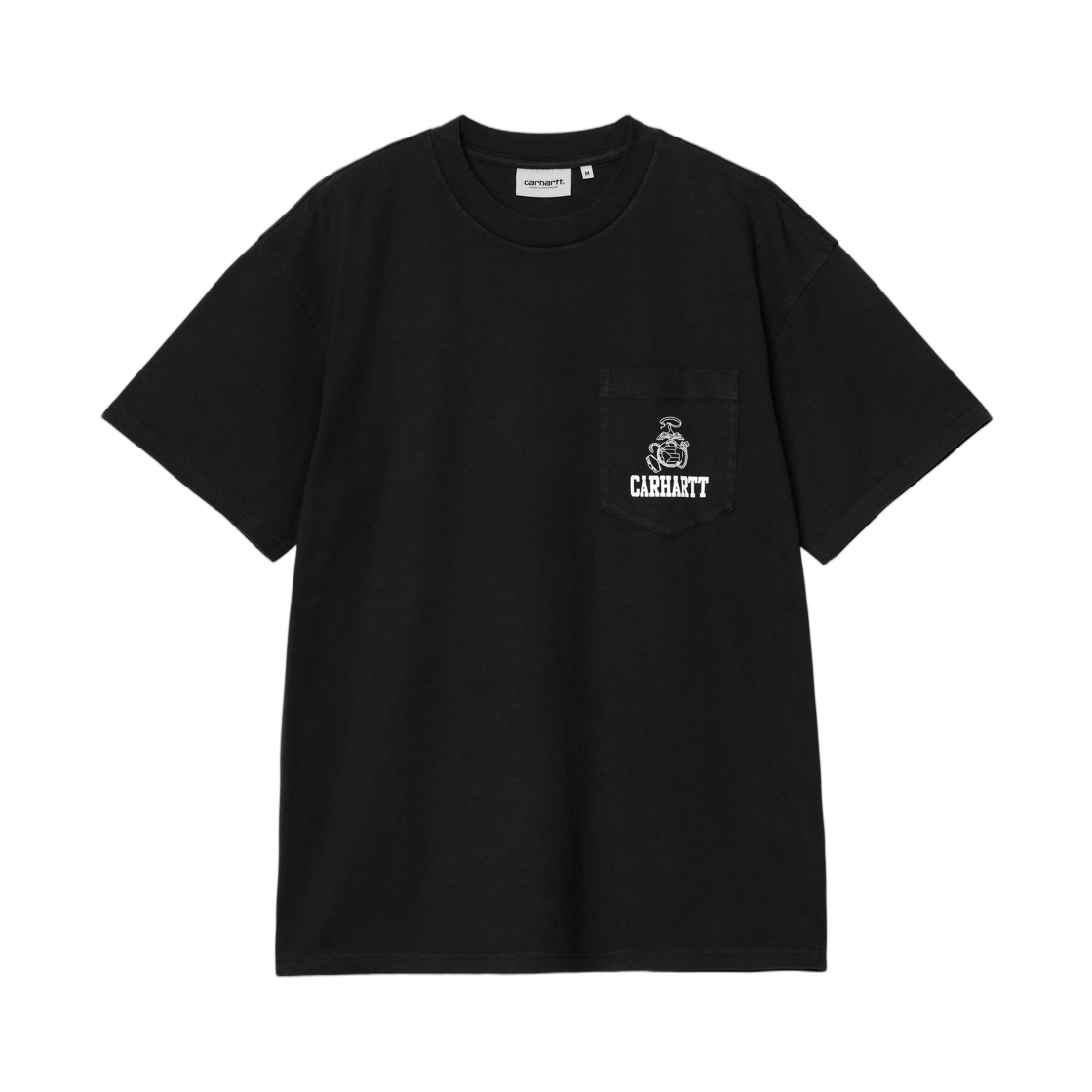 I036199-89-60 Carhartt WIP S/S Pond Corps Pocket T-Shirt Black Heavy Stone Wash