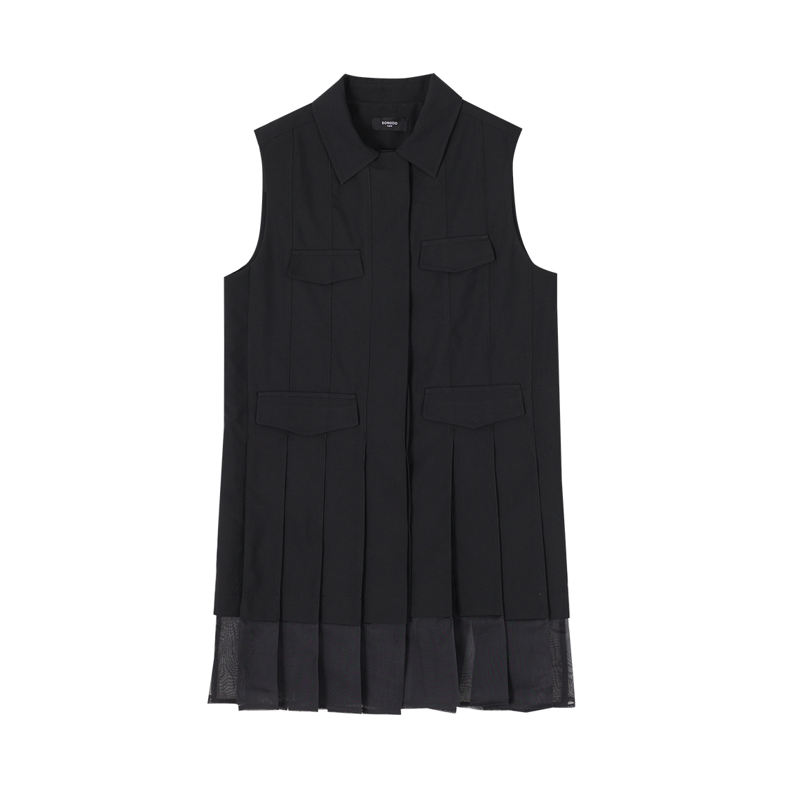 WH2OP311BK (W) SONGZIO Layered Pleats One Piece Black